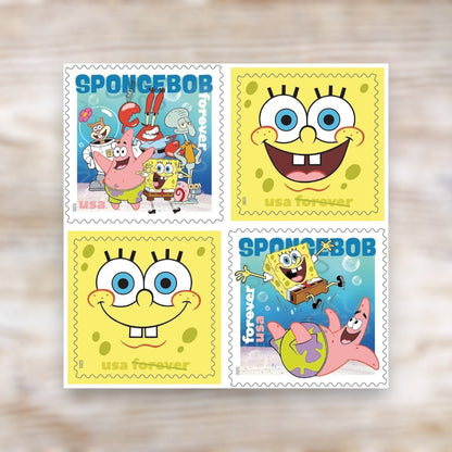 SpongeBob SquarePants 2025 Forever Postage Stamps Self-Adhesive Sheet for Greeting Cards and Letters
