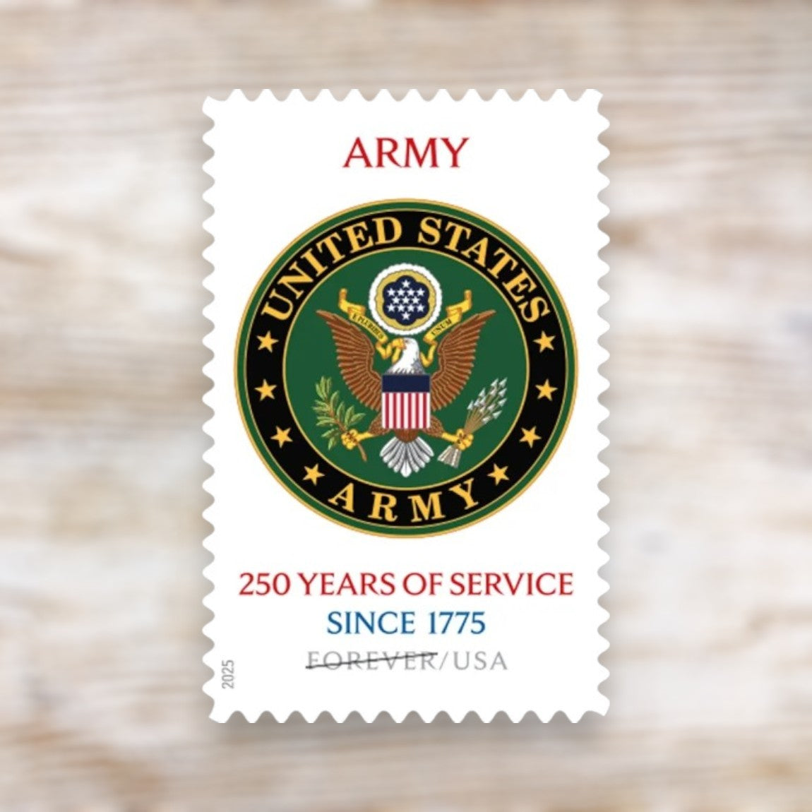 U.S. Army 250th Anniversary 2025 Forever Postage Stamps Self-Adhesive Sheet for Commemorative Mail
