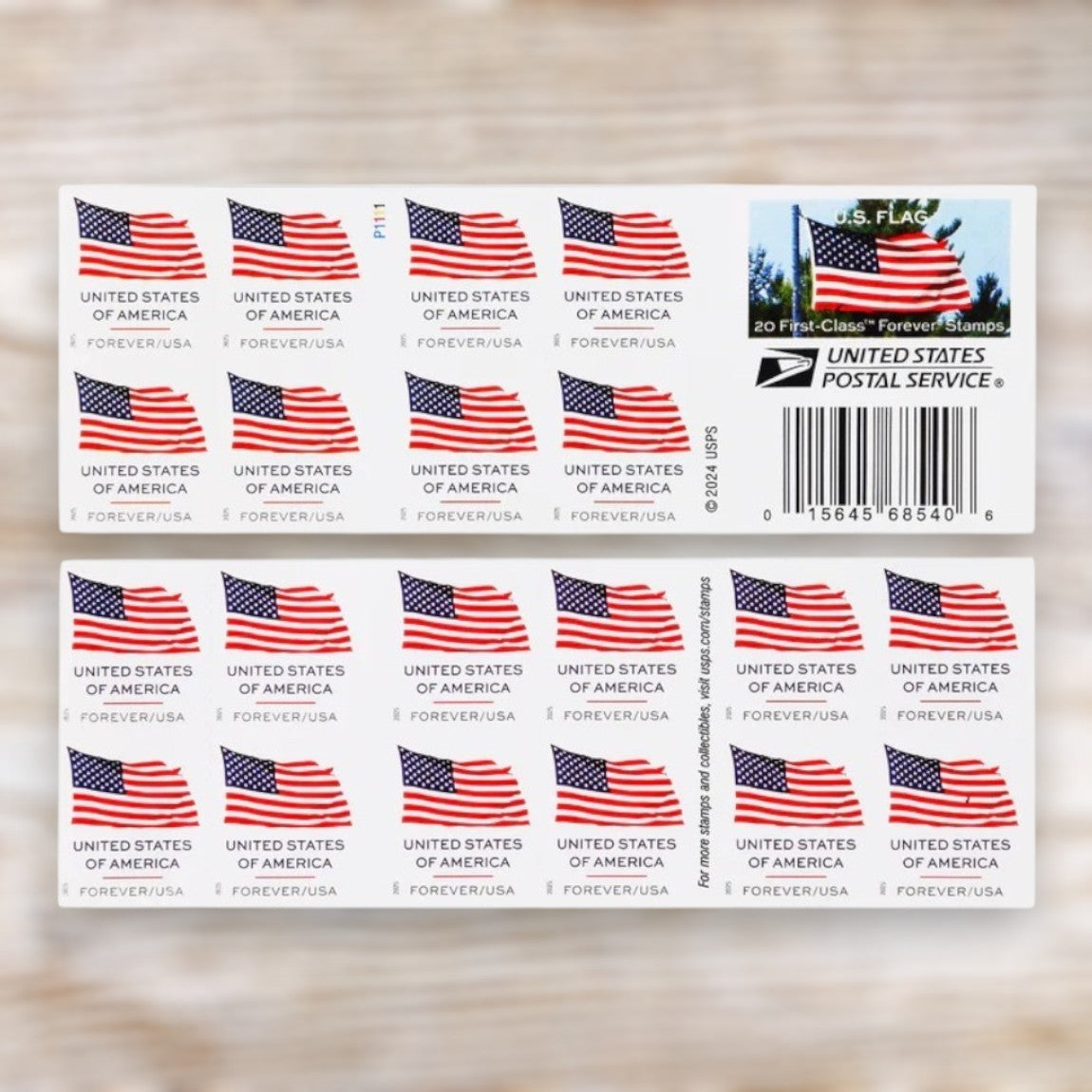 U.S. Flag 2025 Forever Postage Stamps Self-Adhesive Booklet for Everyday and Patriotic Mail