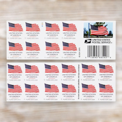 U.S. Flag 2025 Forever Postage Stamps Self-Adhesive Booklet for Everyday and Patriotic Mail