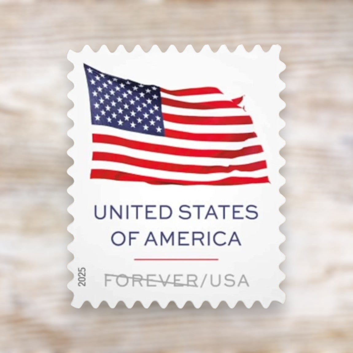 U.S. Flag 2025 Forever Postage Stamps Self-Adhesive Sheet for Everyday and Patriotic Mail