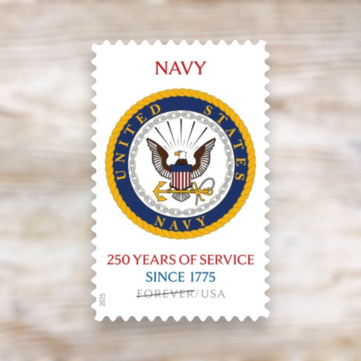 U.S. Navy 250th 2025 Forever Postage Stamps Self-Adhesive Sheet for Commemorative Mail