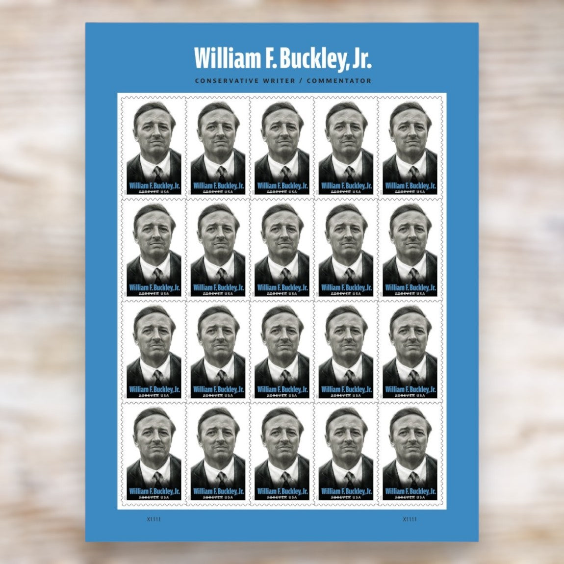 William F. Buckley, Jr. 2025 Forever Postage Stamps Self-Adhesive Sheet for Commemorative Mail