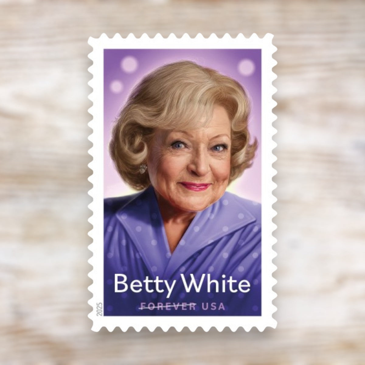Betty White 2025 Forever Postage Stamps Adhesive Sheet for Commemorative Mailing