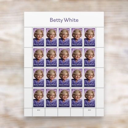 Betty White 2025 Forever Postage Stamps Adhesive Sheet for Commemorative Mailing