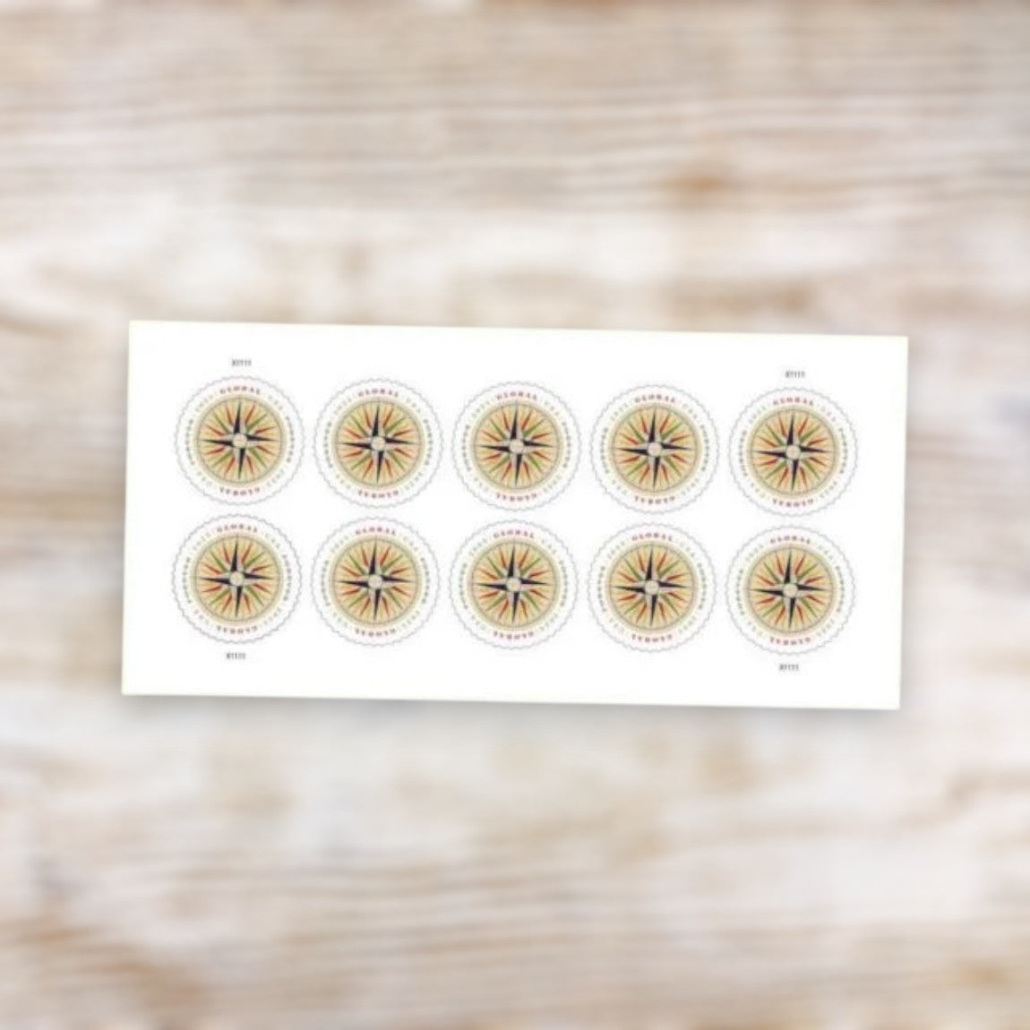 Compass Rose 2025 Global Forever Postage Stamps  Self-Adhesive Sheet for International Mail