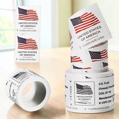 U.S. Flag Forever Stamps Bulk Pack – 10,000 Stamps / 100 Rolls – Multiple Years Available
