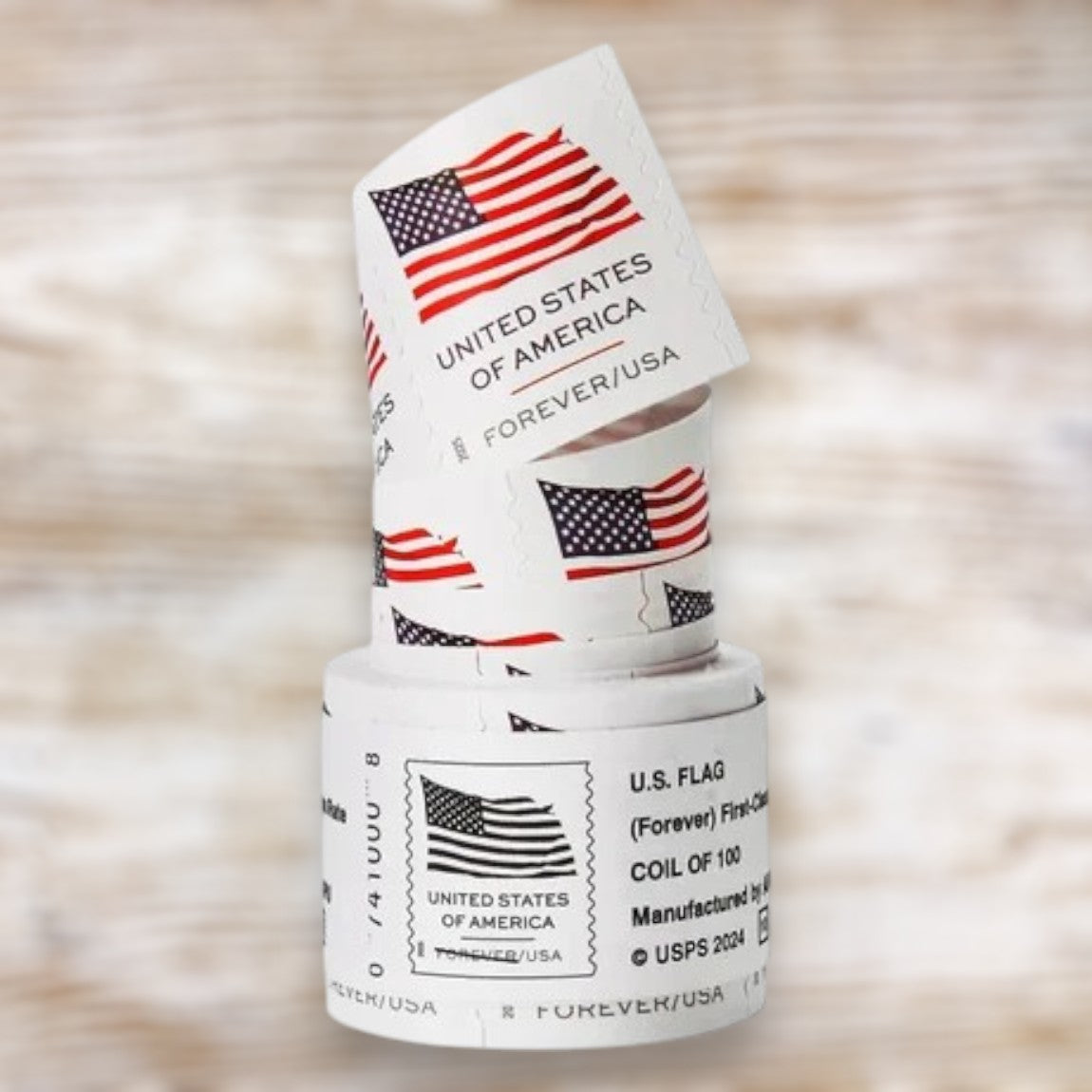 U.S. Flag Forever Stamps Bulk Pack – 25,000 Stamps / 250 Rolls – Multiple Years Available