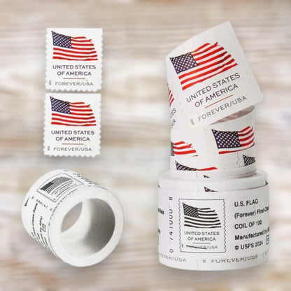 U.S. Flag 2025 Forever Postage Stamps Self-Adhesive Coil for Everyday Mail