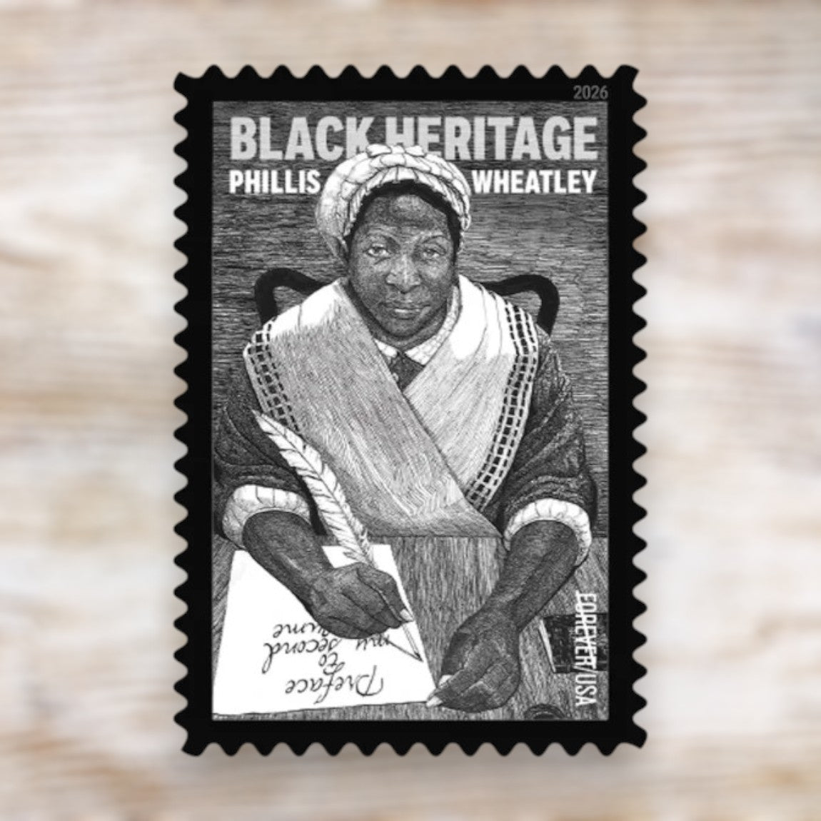 Black Heritage: Phillis Wheatley 2026 Forever Postage Stamps Self-Adhesive Sheet for Commemorative Mail