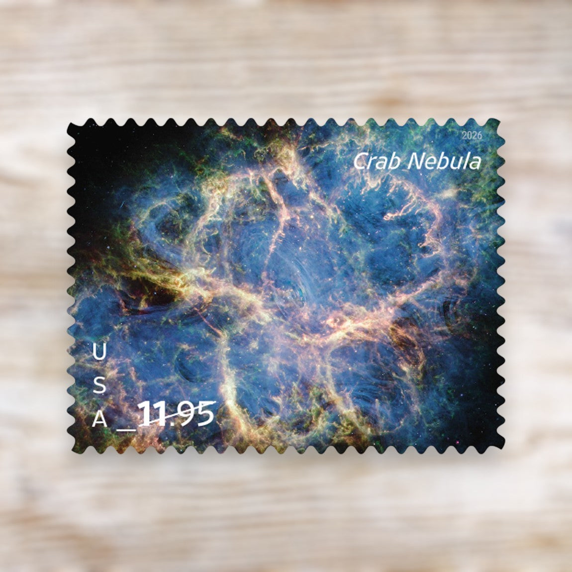 Crab Nebula 2026 $11.95 Priority Mail Postage Stamps Self-Adhesive Sheet
