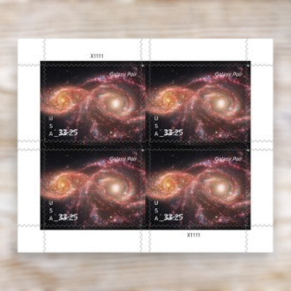 Galaxy Pair 2026 $33.25 Priority Mail Express Postage Stamps Self-Adhesive Sheet