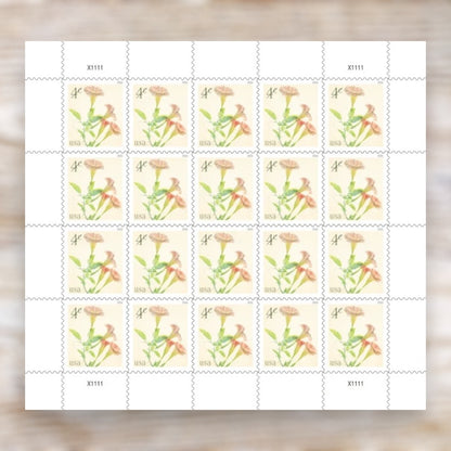 Angel's Trumpets 2026 4¢ Postage Stamps Self-Adhesive Sheet for Additional Postage