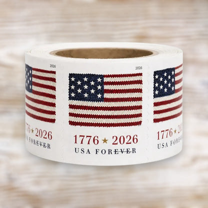 U.S. Flag 2026 Forever Postage Stamps Self-Adhesive Coil for Everyday Mail