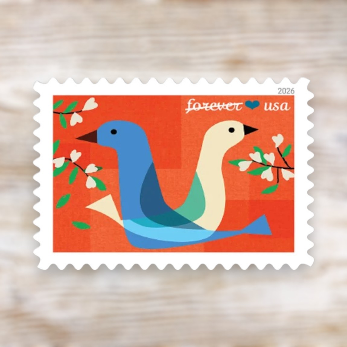 Love 2026 Forever Postage Stamps Self-Adhesive Sheet for Wedding Mail