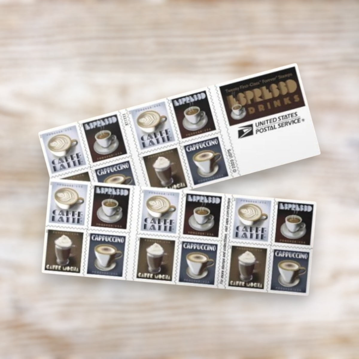 Espresso Drinks 2021 Forever Postage Stamps Adhesive Booklet for Commemorative Mailing
