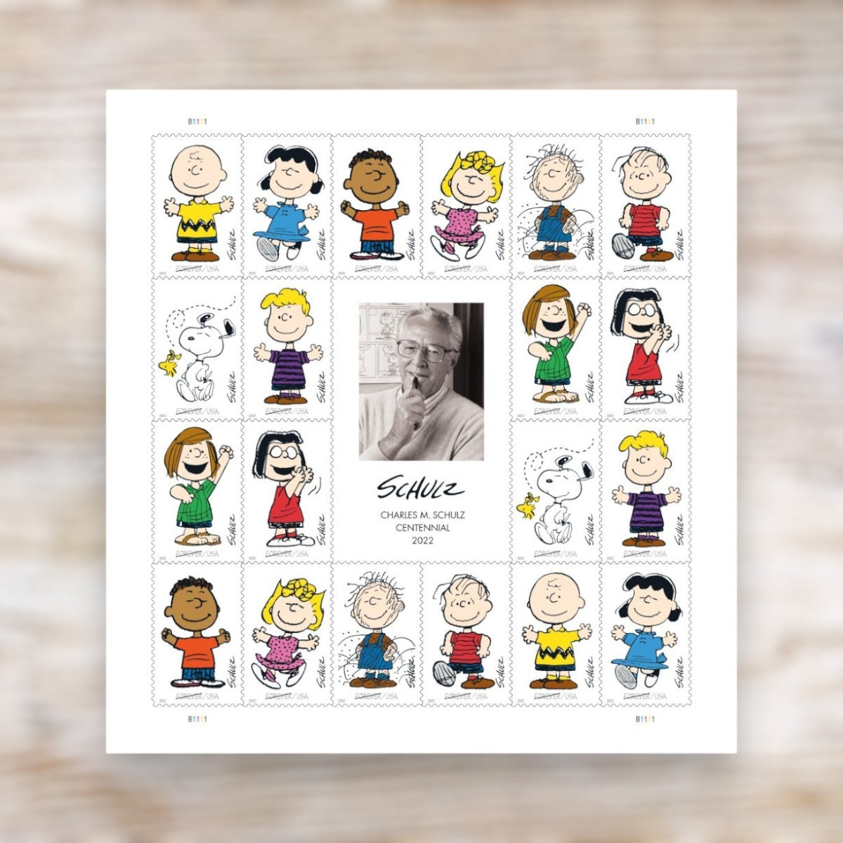Charles M. Schulz Centennial 2022 Forever Postage Stamps Self-Adhesive Sheet for Commemorative Mail