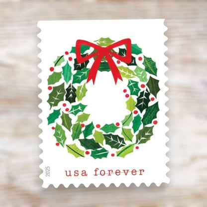 Holiday Cheer 2025 Forever Postage Stamps Adhesive Booklet for Holiday Cards