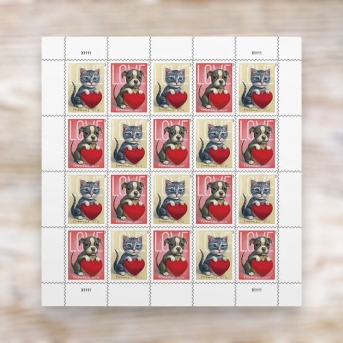 Love Series 2023 Forever Postage Stamps Adhesive Sheet for Wedding Invitations
