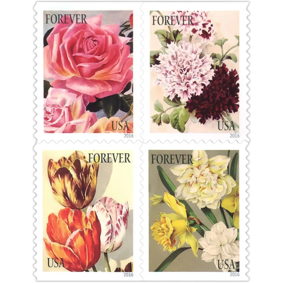 Botanical Art 2016 Forever Postage Stamps Adhesive Booklet