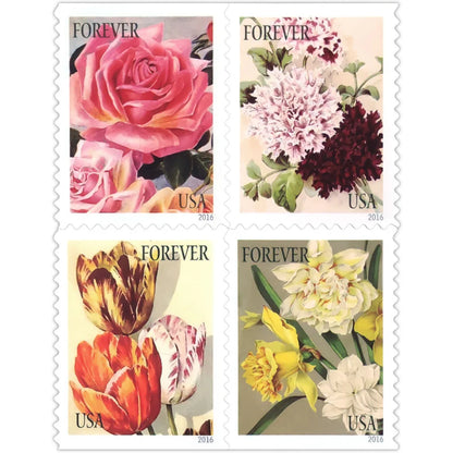 Botanical Art 2016 Forever Postage Stamps Adhesive Booklet