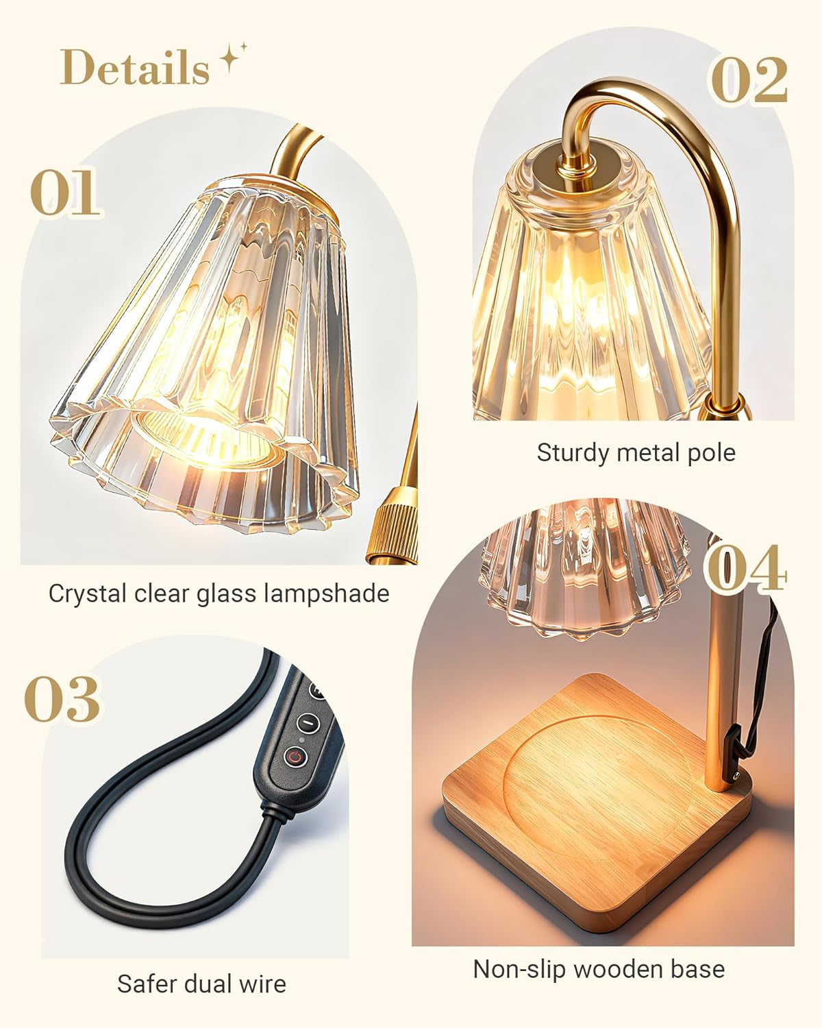 Candle Warmer Lamp for 22oz Yankee Candles with Dimmer & Timer - Decor Akil