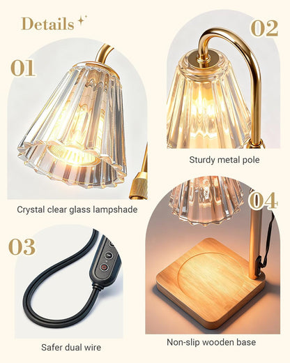 Candle Warmer Lamp for 22oz Yankee Candles with Dimmer & Timer - Decor Akil