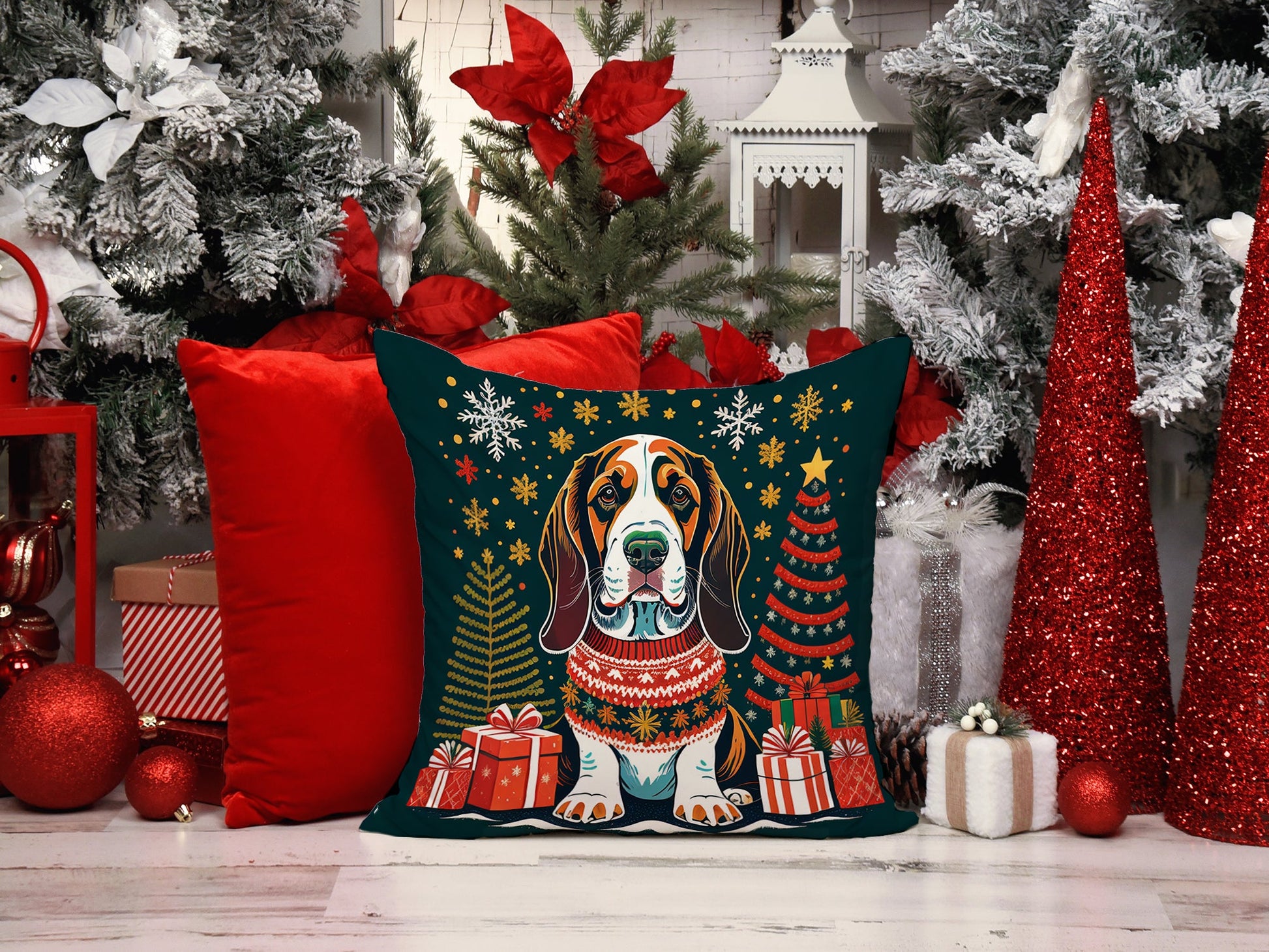 Christmas Throw Pillow 14x14 Outdoor Decorative - Decor Akil
