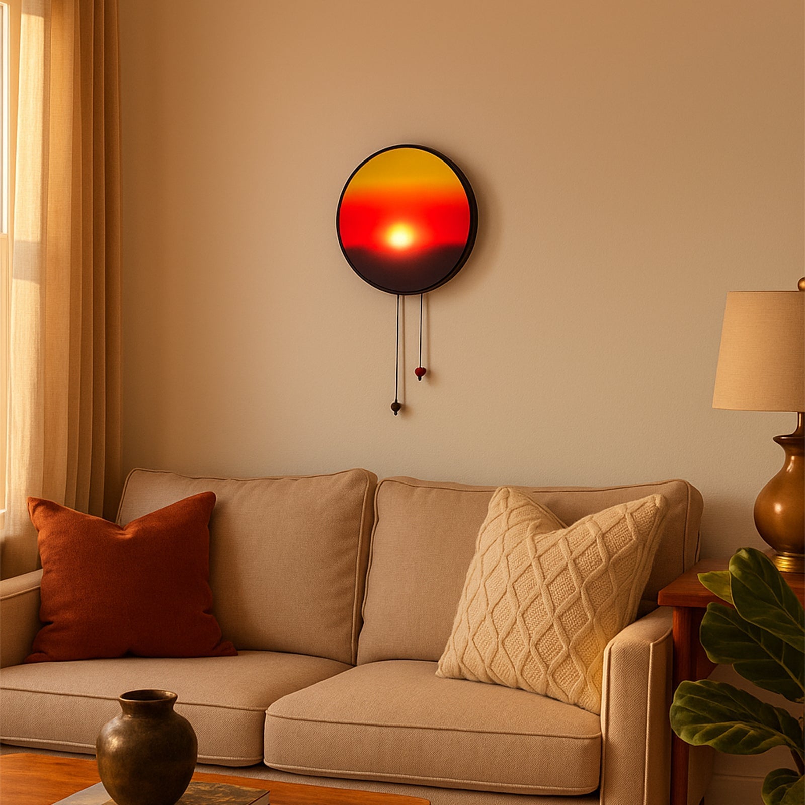 Creative Sunset Sunrise Wall Lamp – Rechargeable Dimmable Kinetic Night Light - Decor Akil