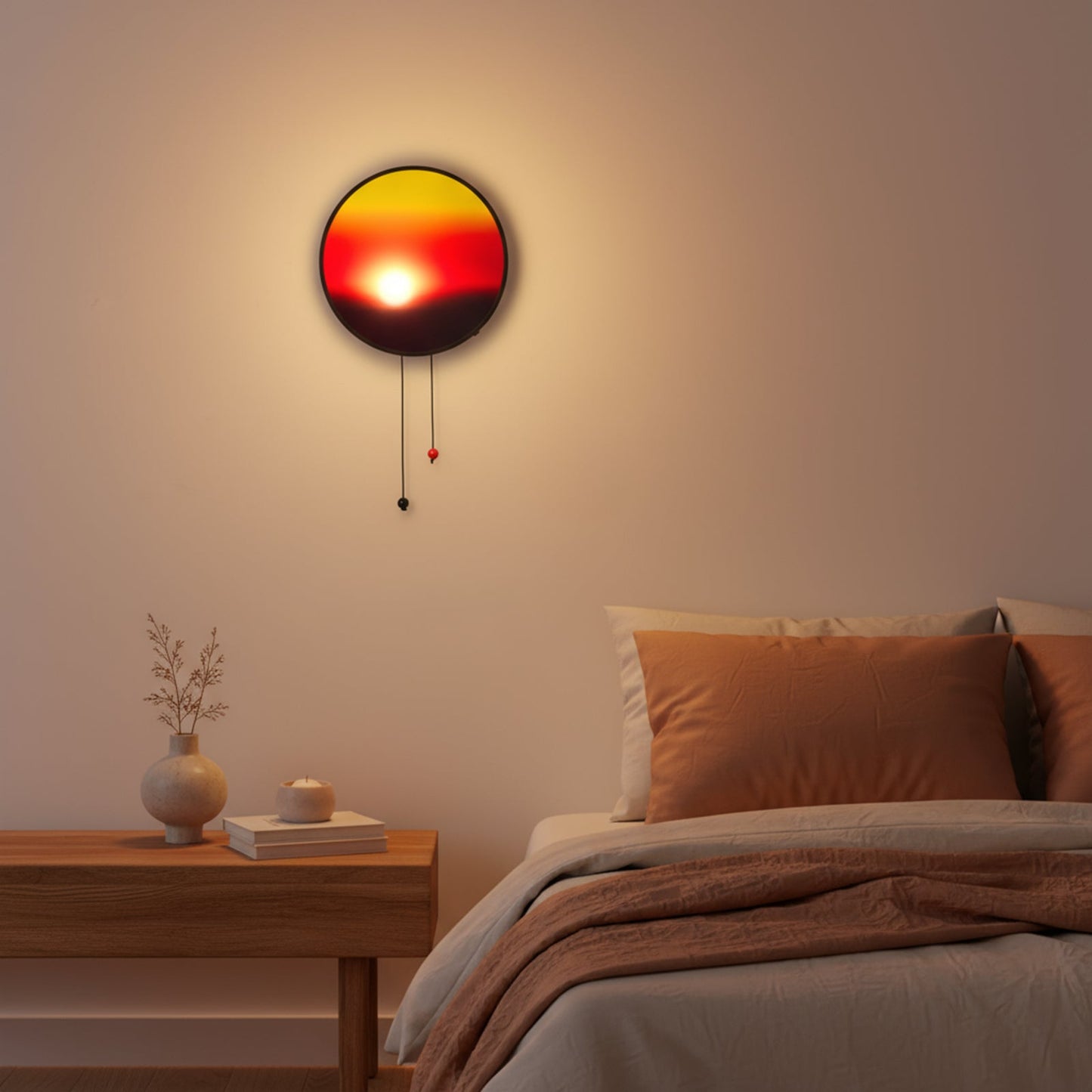 Creative Sunset Sunrise Wall Lamp – Rechargeable Dimmable Kinetic Night Light - Decor Akil