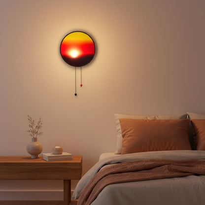 Creative Sunset Sunrise Wall Lamp – Rechargeable Dimmable Kinetic Night Light - Decor Akil