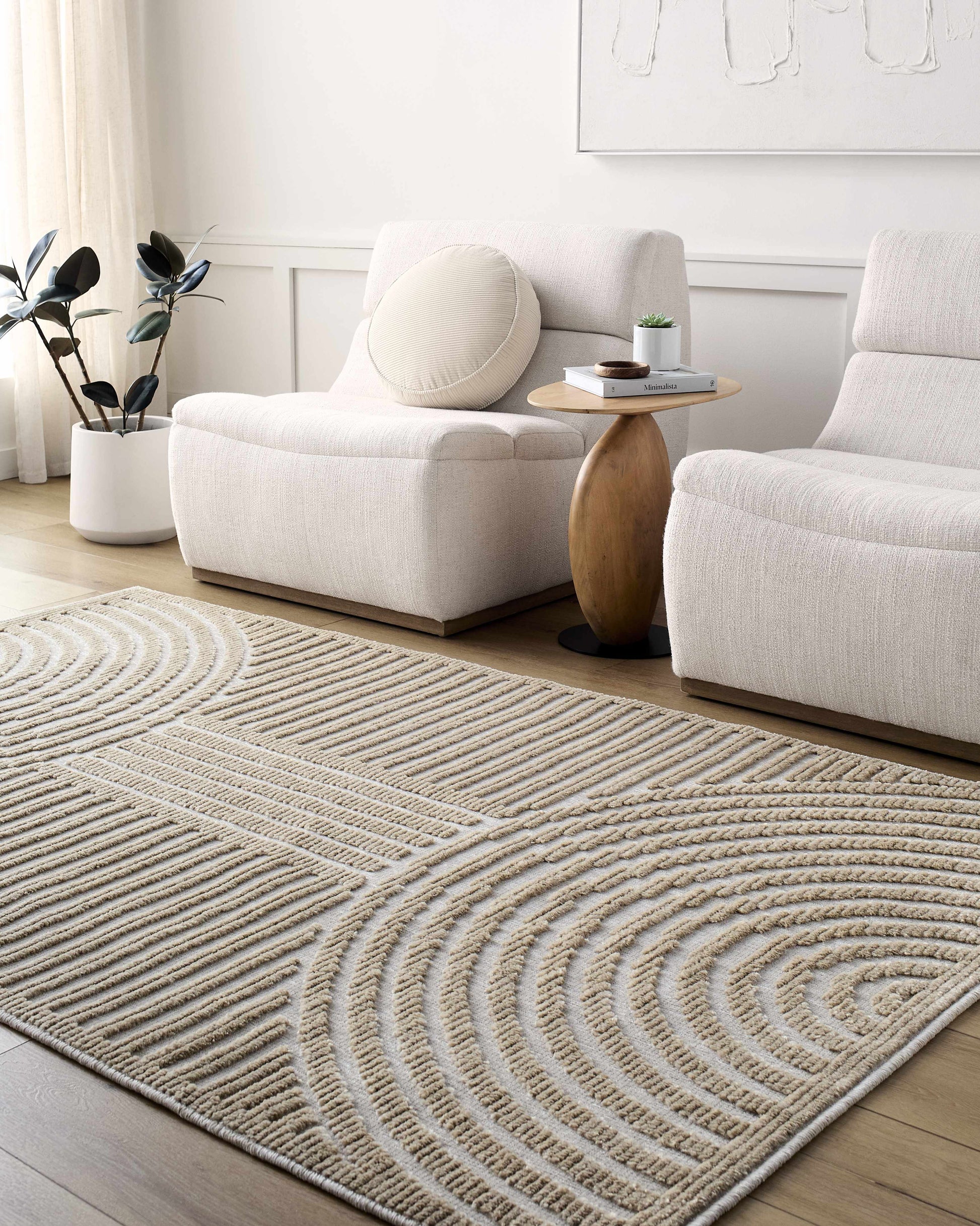 Deron Beige Washable Area Rug Contemporary Medium Pile - Decor Akil