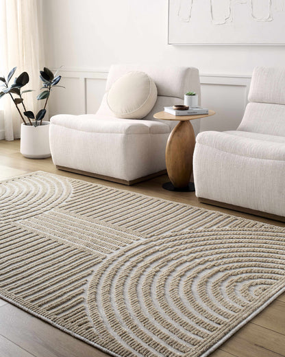 Deron Beige Washable Area Rug Contemporary Medium Pile - Decor Akil