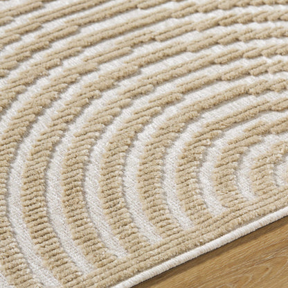 Deron Beige Washable Area Rug Contemporary Medium Pile - Decor Akil