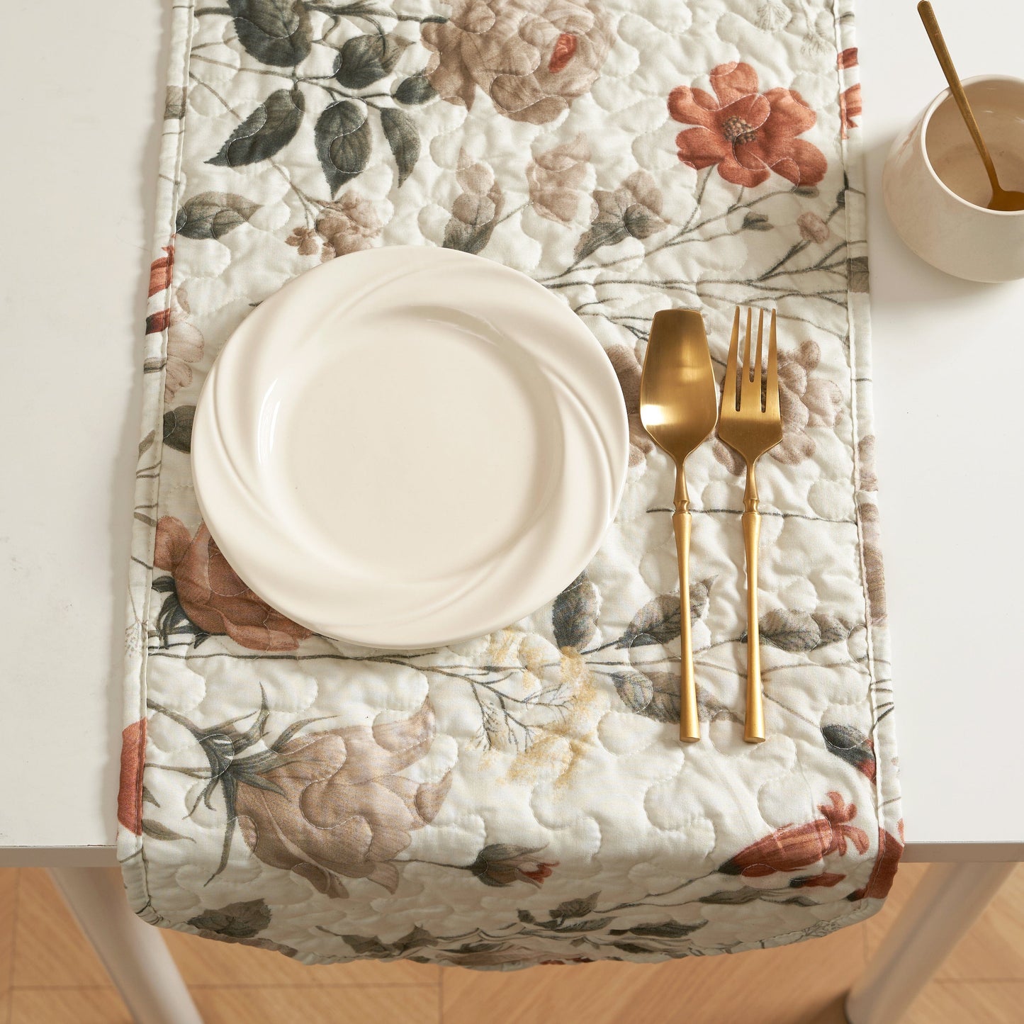 Enchanted Meadow Reversible Quilted Floral Table Runner - Decor Akil