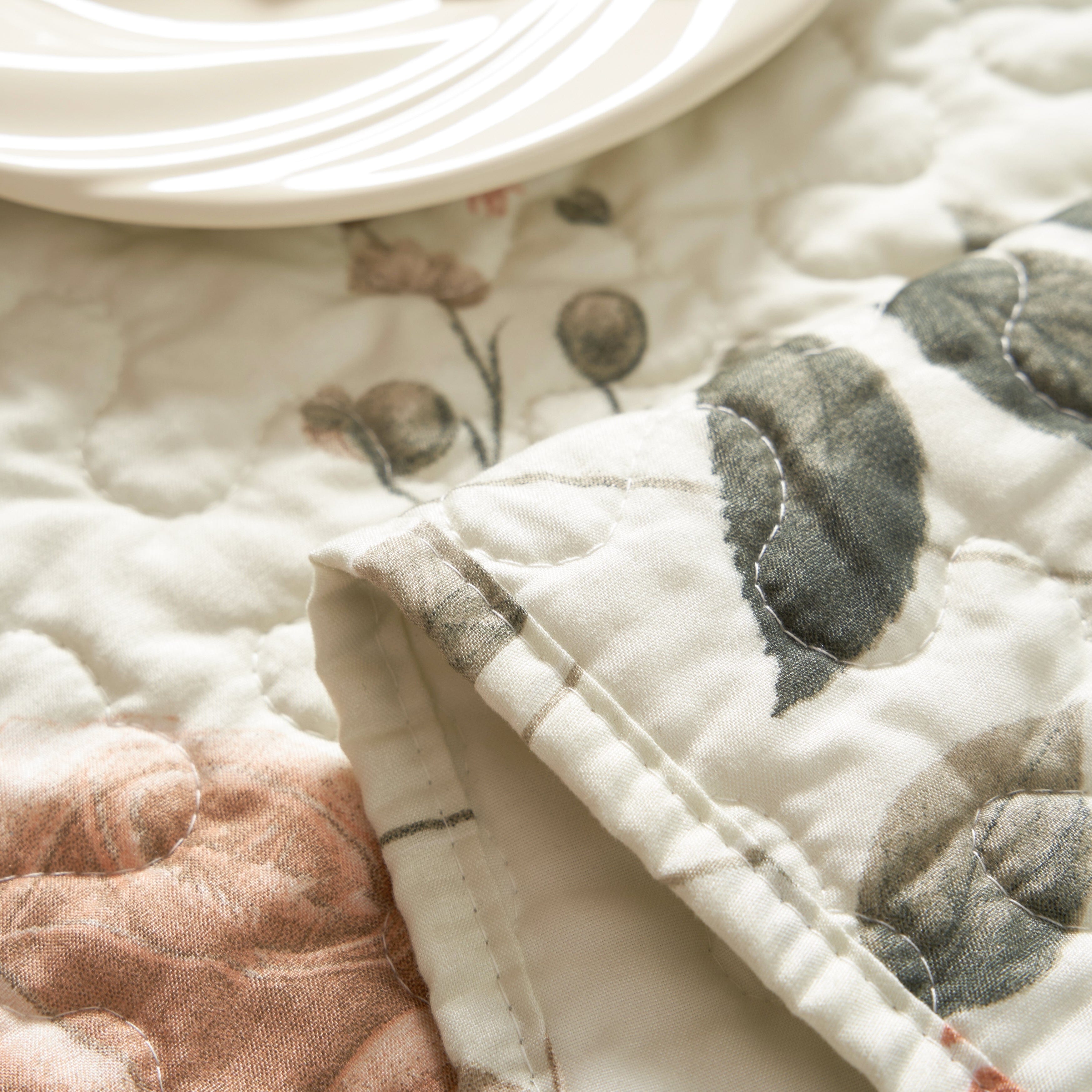 Enchanted Meadow Reversible Quilted Floral Table Runner - Decor Akil