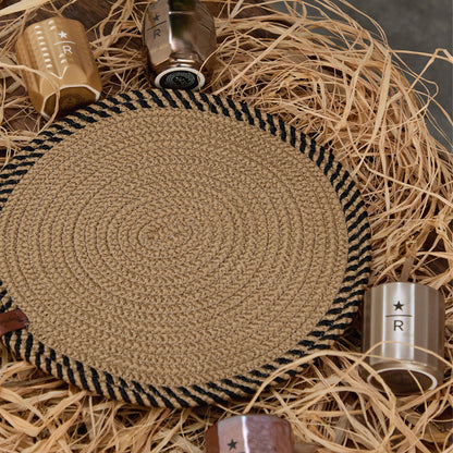 Handwoven Round Jute Placemat 13" Natural Fiber - Decor Akil