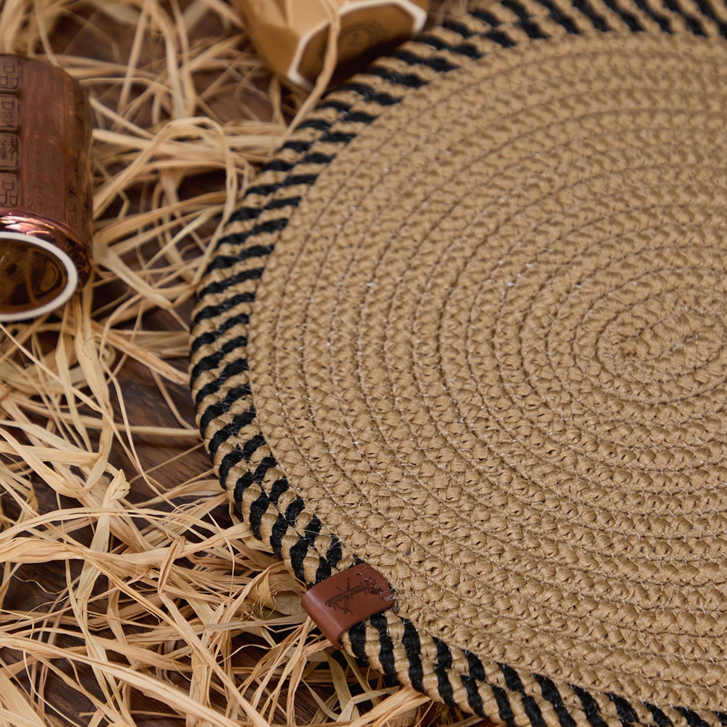 Handwoven Round Jute Placemat 13" Natural Fiber - Decor Akil