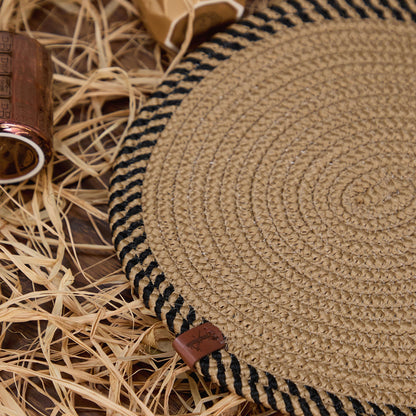 Handwoven Round Jute Placemat 13" Natural Fiber - Decor Akil