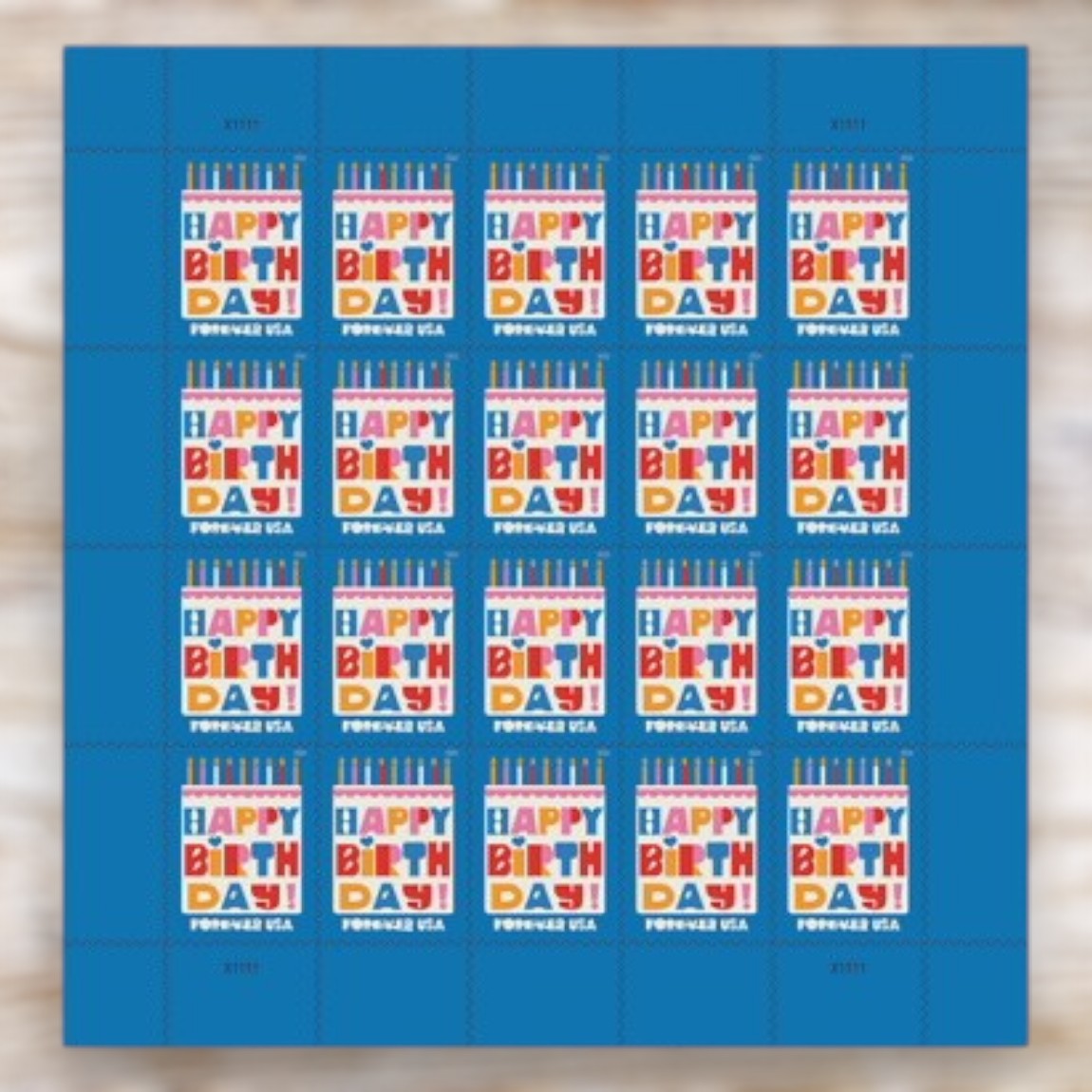 Happy Birthday 2026 Forever Postage Stamps Self-Adhesive Sheet for Birthday Cards and Invitations