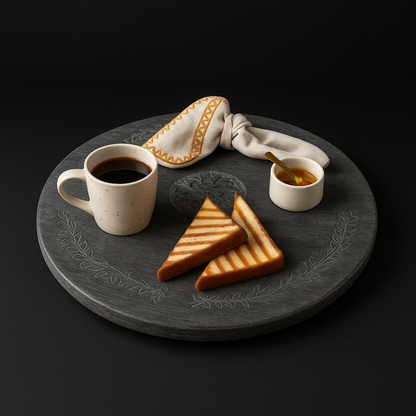 Sustainable Mango Wood Lazy Susan Serving Tray - Decor Akil