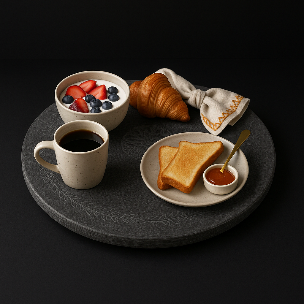 Sustainable Mango Wood Lazy Susan Serving Tray - Decor Akil