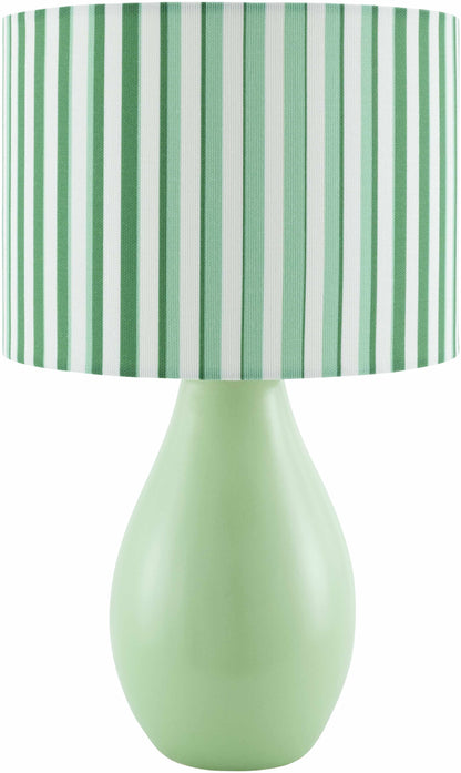 White Ceramic Table Lamp with Linen Shade - Decor Akil