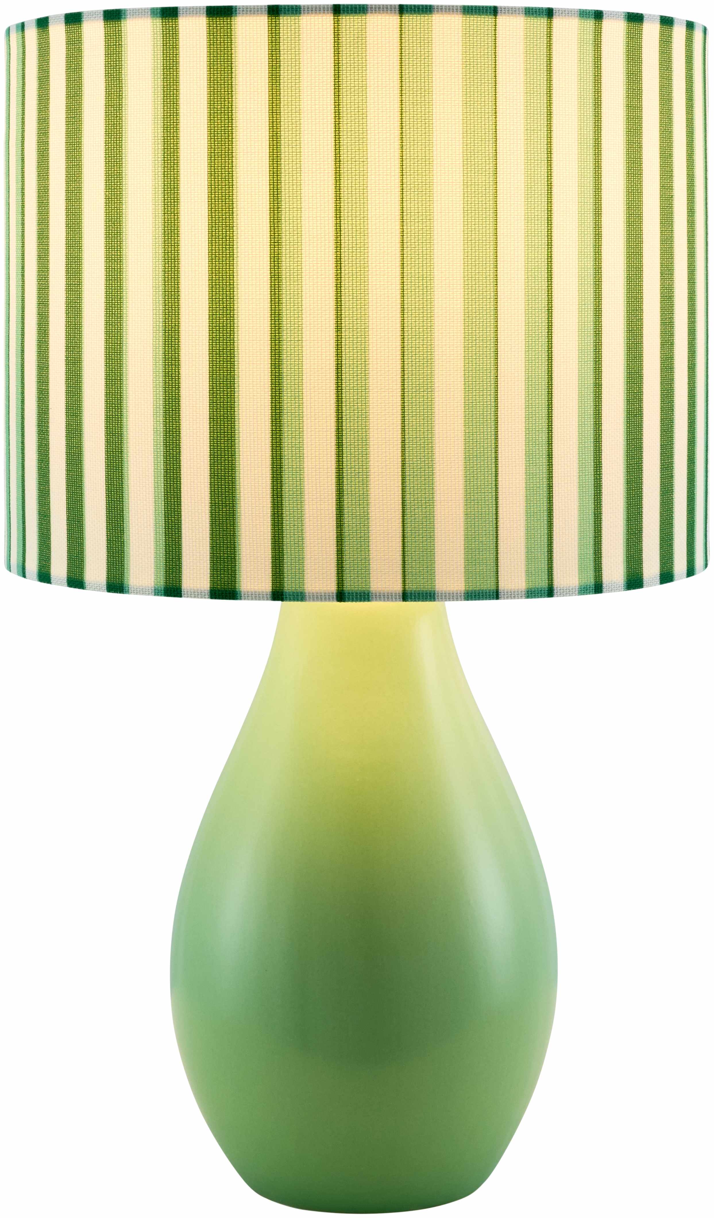 White Ceramic Table Lamp with Linen Shade - Decor Akil