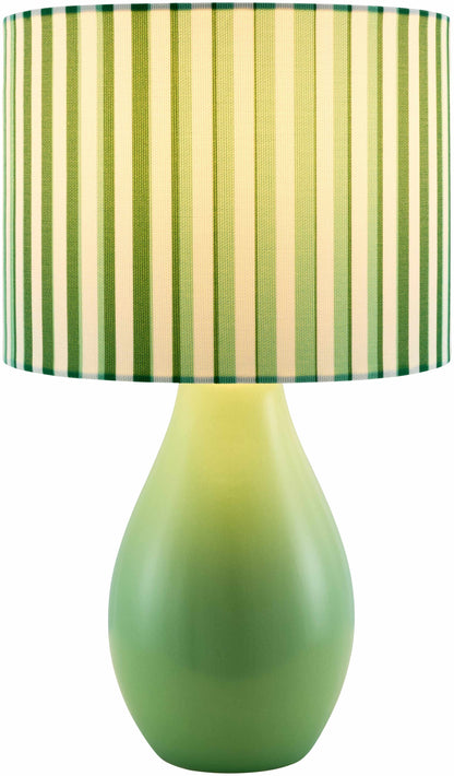 White Ceramic Table Lamp with Linen Shade - Decor Akil