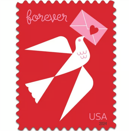 Love Celebration 2024 Forever Postage Adhesive Booklet for Wedding Invitations