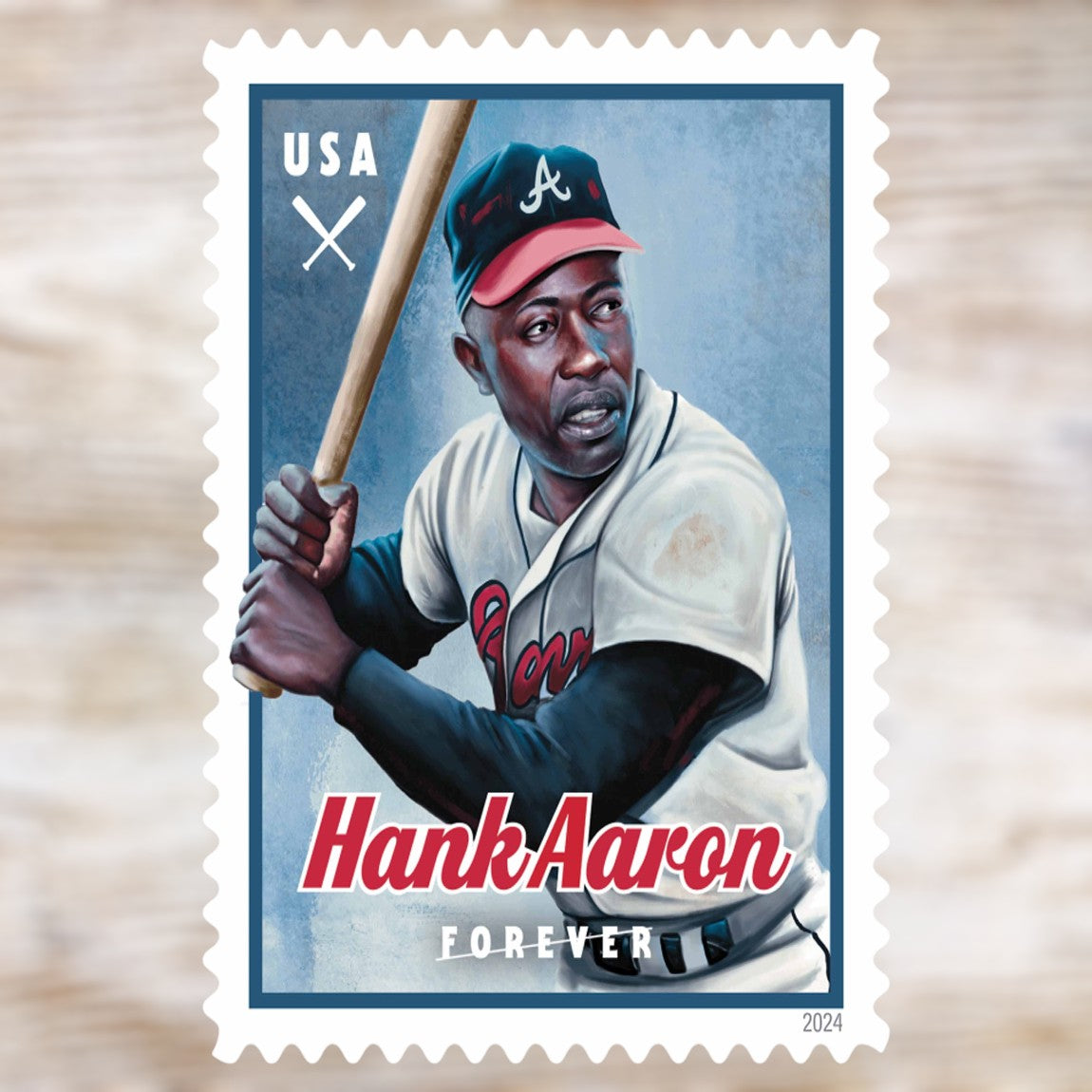 Hank Aaron Stamps 2024 Forever Postage Stamps Adhesive Sheet for Everyday Email